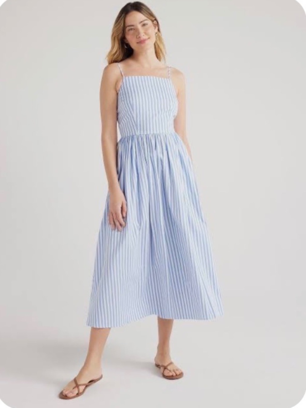 NWT Free Assembly Sleeveless Square Neck Midi Dress Size L